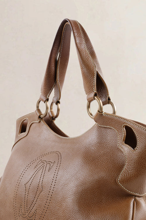 Cartier Brown Leather Marcello Shoulder Bag