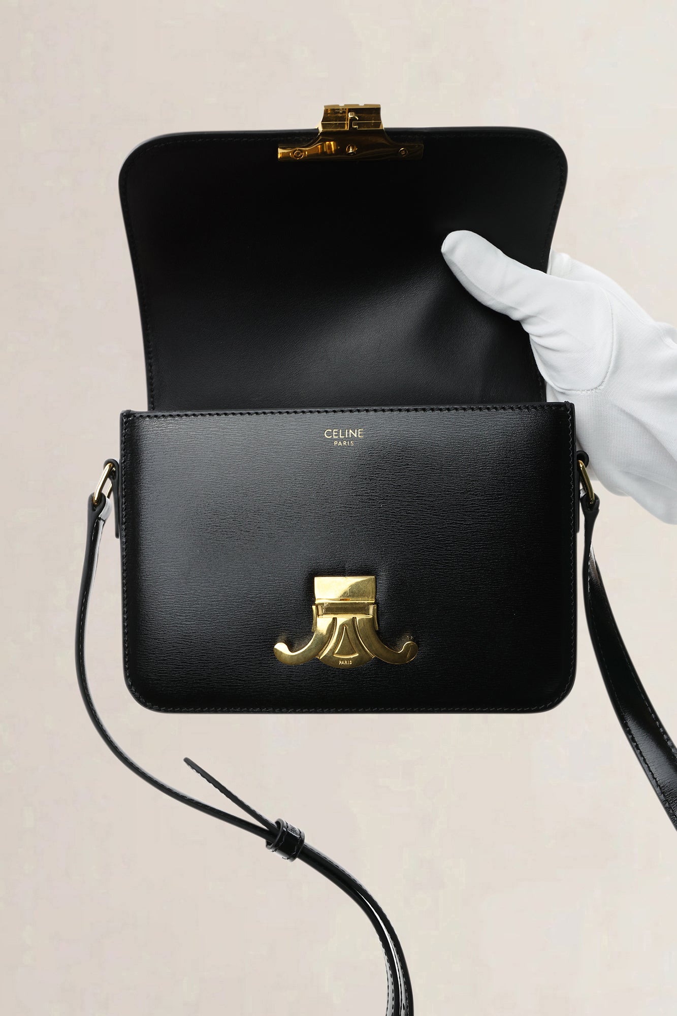 Céline Black Triomphe Teen Crossbody Bag