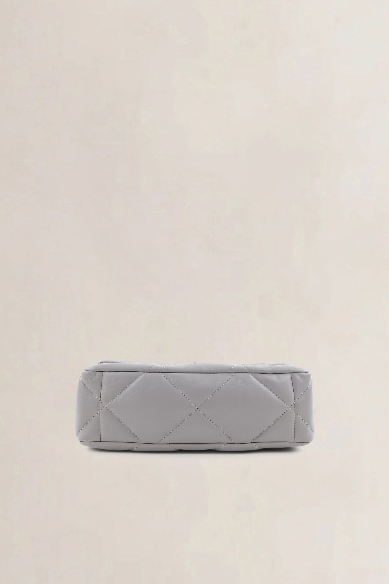Chanel 19 Light Grey Large Quilted Lambskin Crossbody Bag
