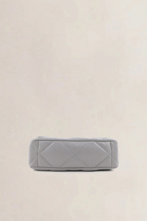 Chanel 19 Light Grey Large Quilted Lambskin Crossbody Bag