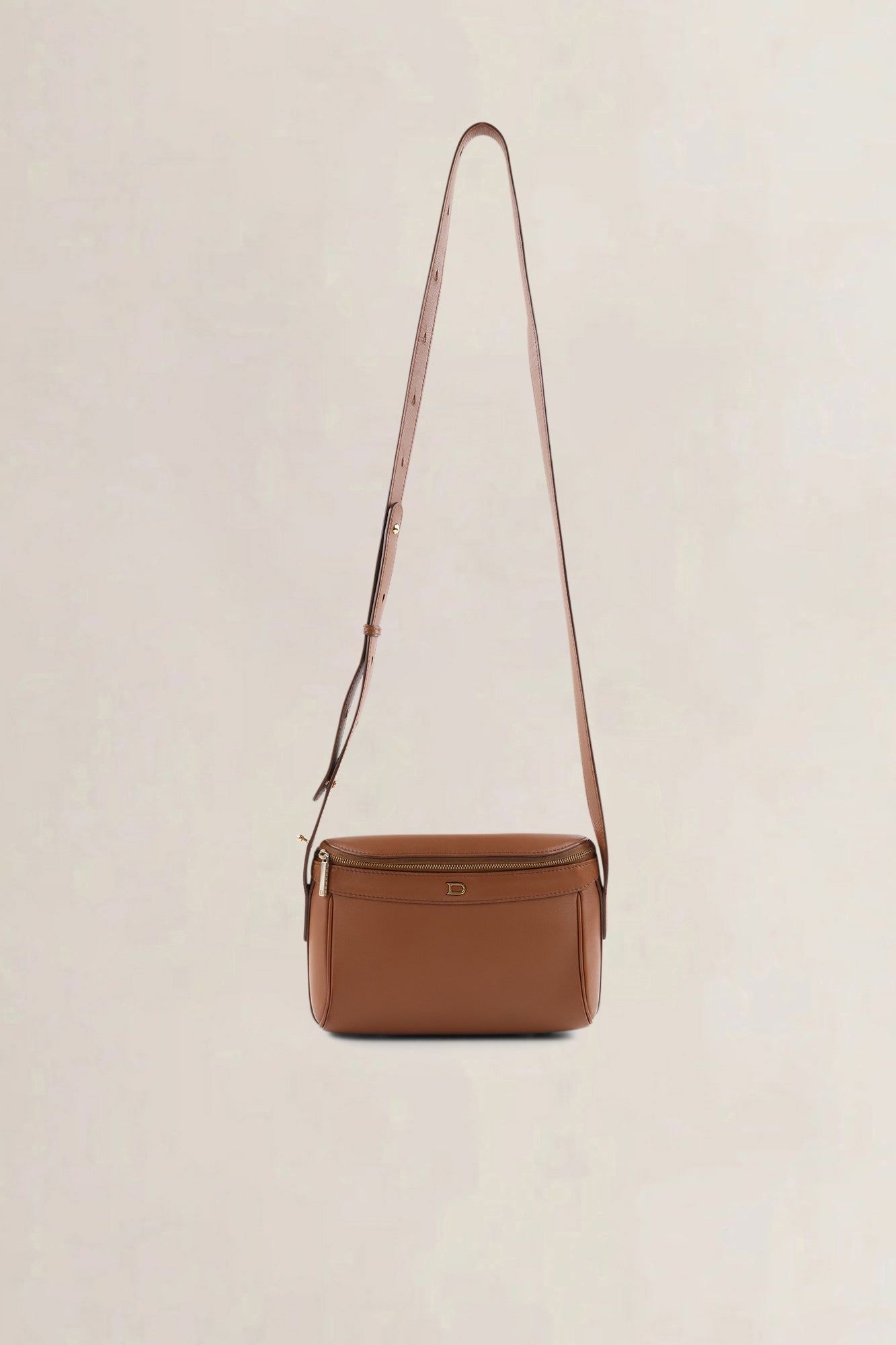 Delvaux Fauve Leather Tramway Crossbody Bag