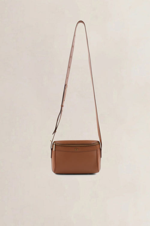 Delvaux Fauve Leather Tramway Crossbody Bag