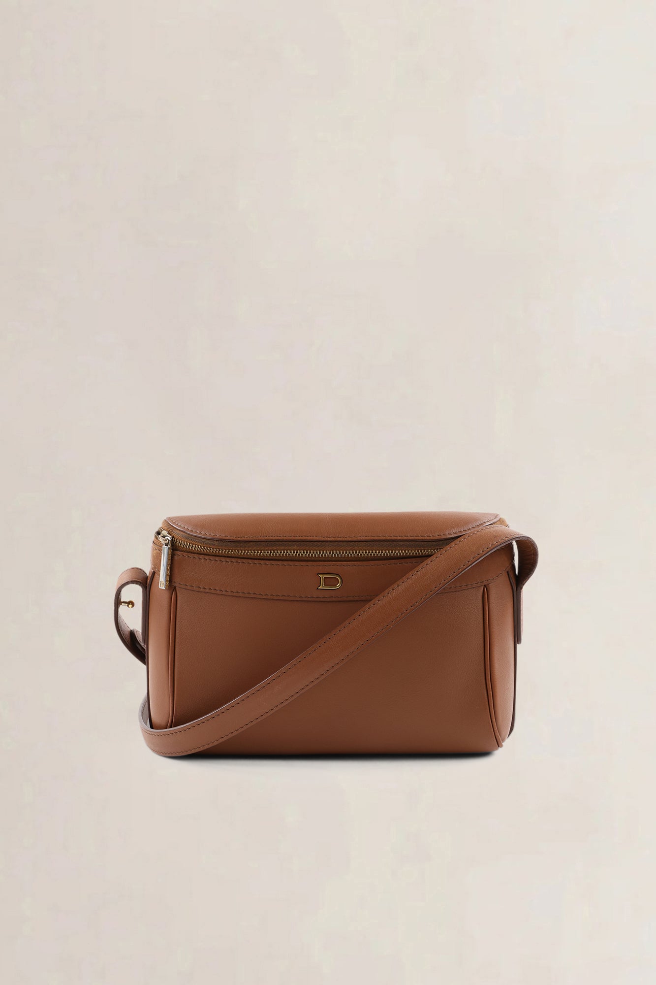Delvaux Fauve Leather Tramway Crossbody Bag