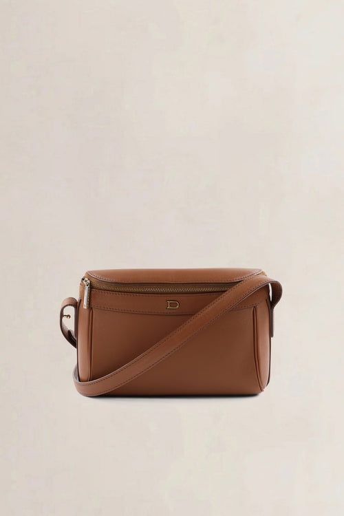 Delvaux Fauve Leather Tramway Crossbody Bag