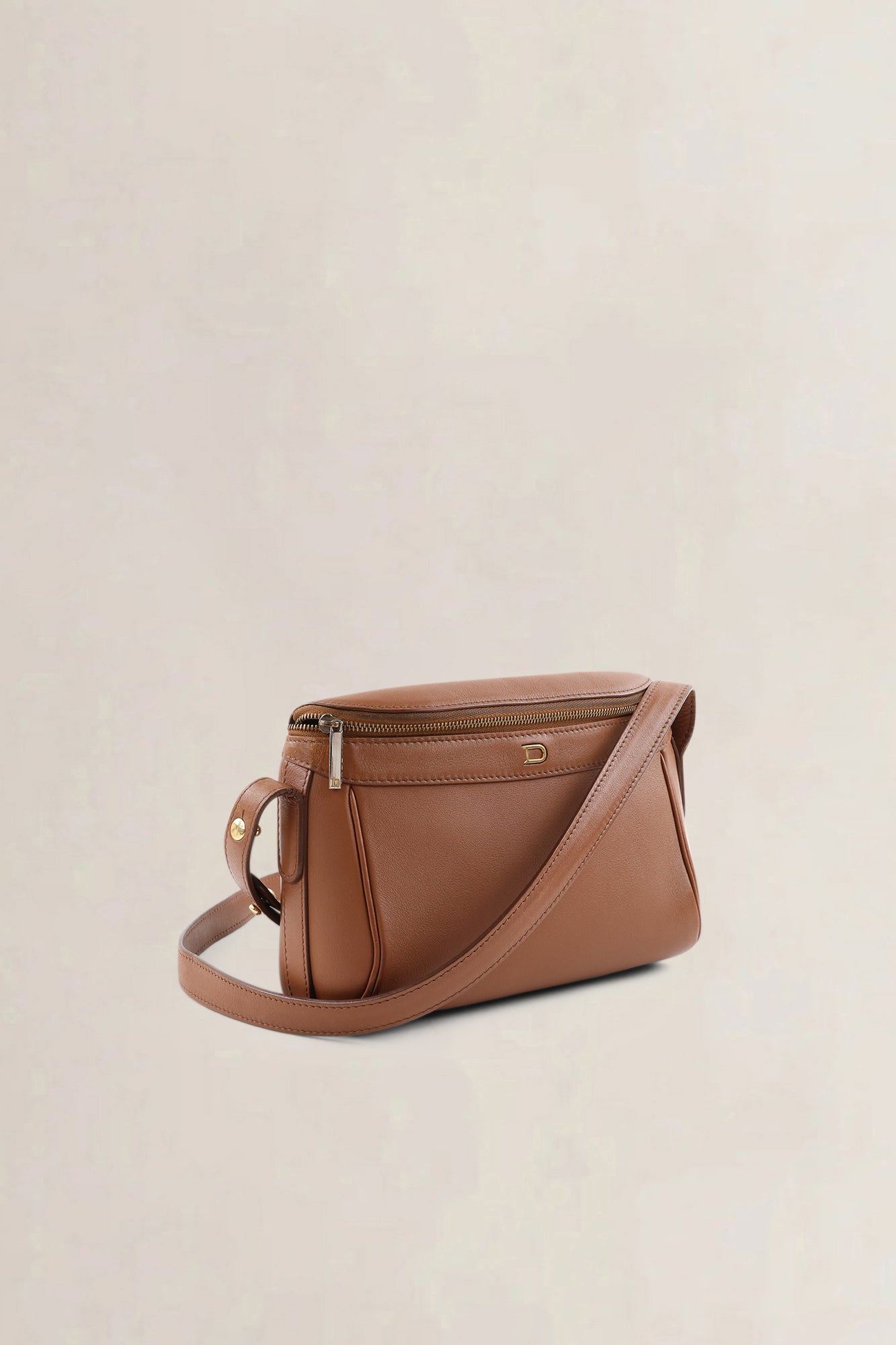 Delvaux Fauve Leather Tramway Crossbody Bag