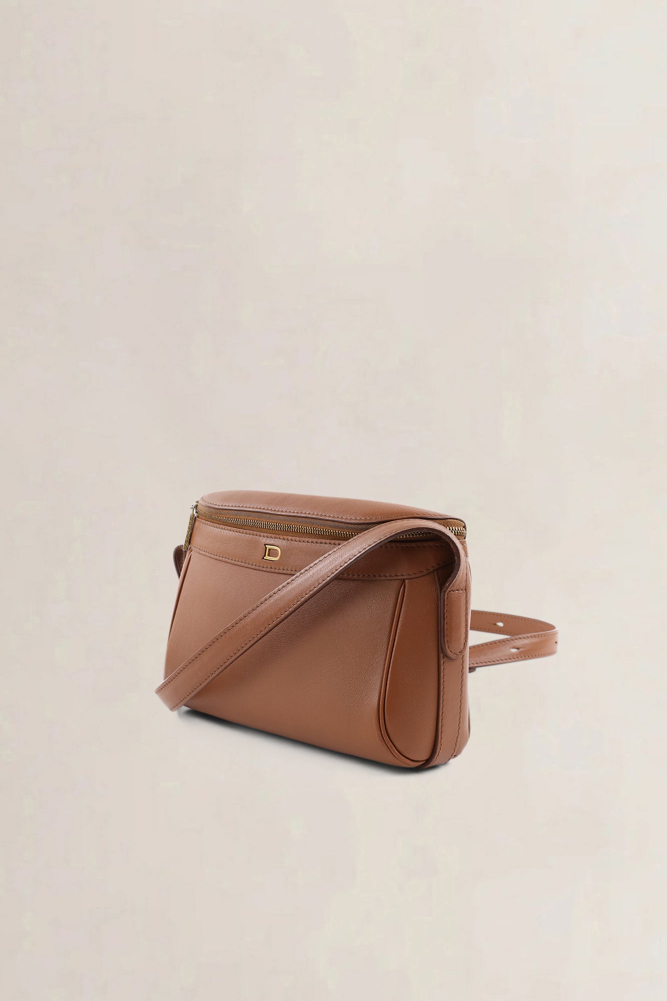 Delvaux Fauve Leather Tramway Crossbody Bag