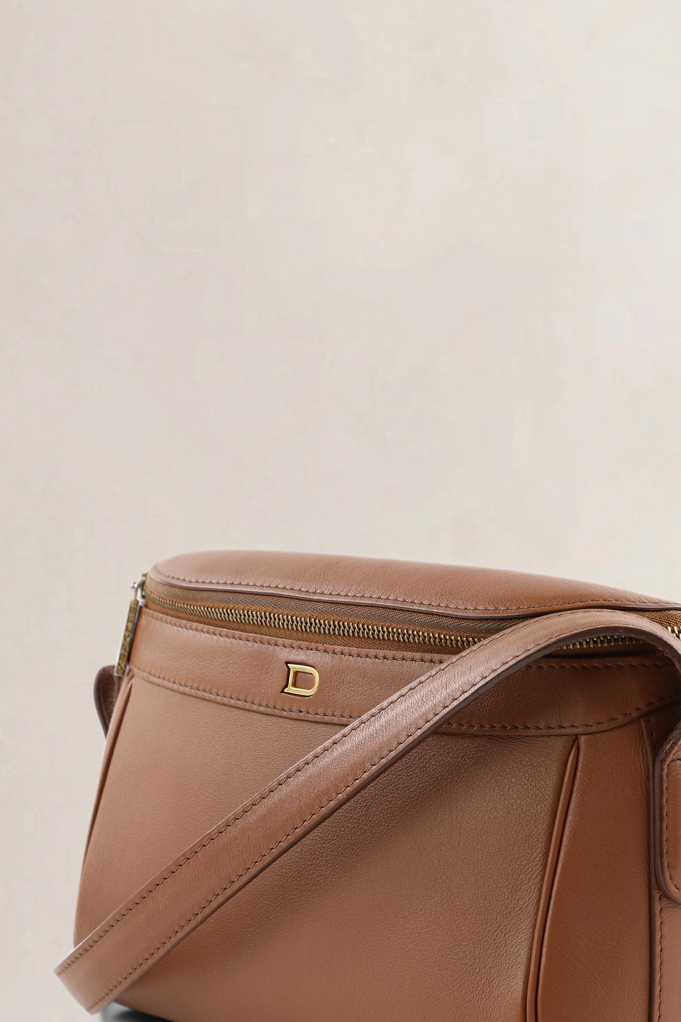 Delvaux Fauve Leather Tramway Crossbody Bag