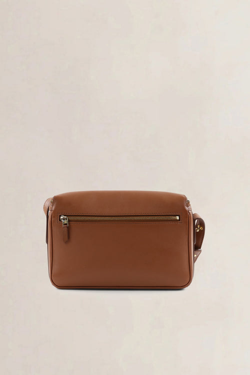 Delvaux Fauve Leather Tramway Crossbody Bag