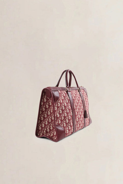 Christian Dior Burgundy Vintage Monogram Top Handle Bag