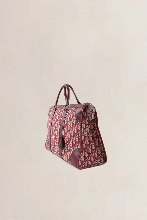 Christian Dior Burgundy Vintage Monogram Top Handle Bag