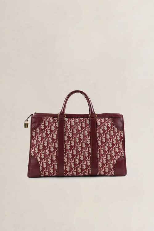 Christian Dior Burgundy Vintage Monogram Top Handle Bag
