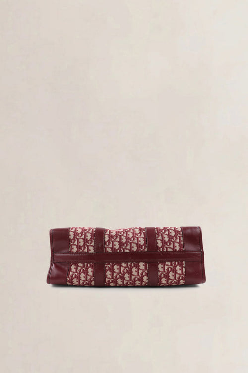 Christian Dior Burgundy Vintage Monogram Top Handle Bag