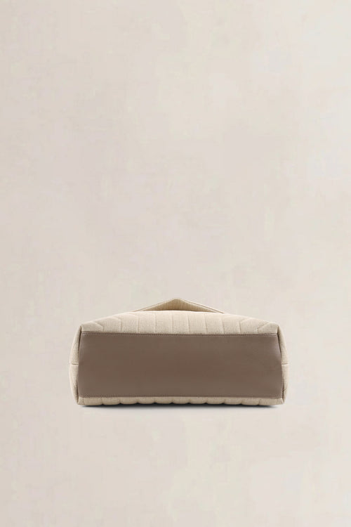 YSL Beige Cotton Loulou Medium Crossbody Bag