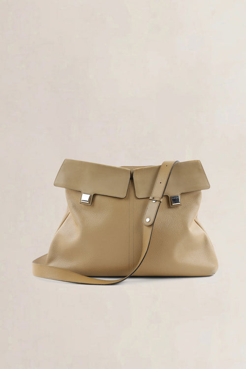 Deux de Delvaux Beige Leather Crossbody Bag