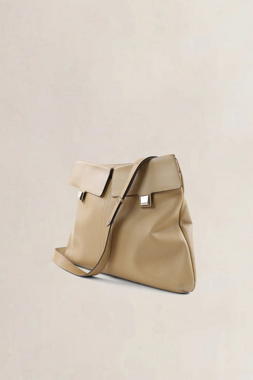 Deux de Delvaux Beige Leather Crossbody Bag