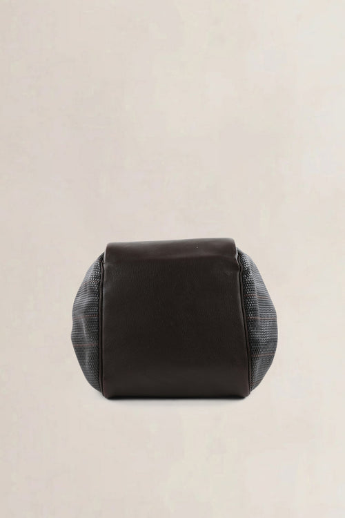 Delvaux Brown Leather/ Toile De Cuir Belon Shoulder Bag