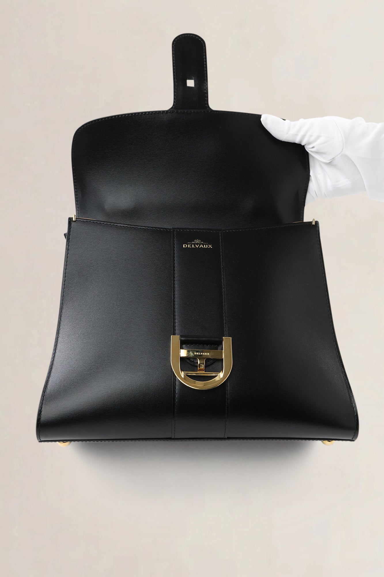 Delvaux Black Box Calf Brillant MM Crossbody Bag