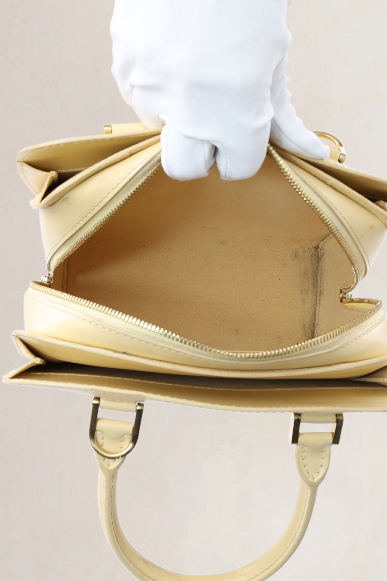 Louis Vuitton Butter Yellow Triana Epi Leather Top Handle Bag