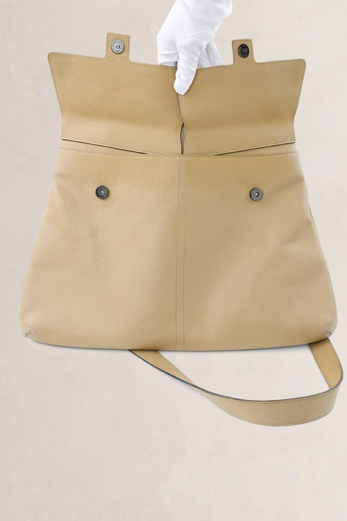 Deux de Delvaux Beige Leather Crossbody Bag