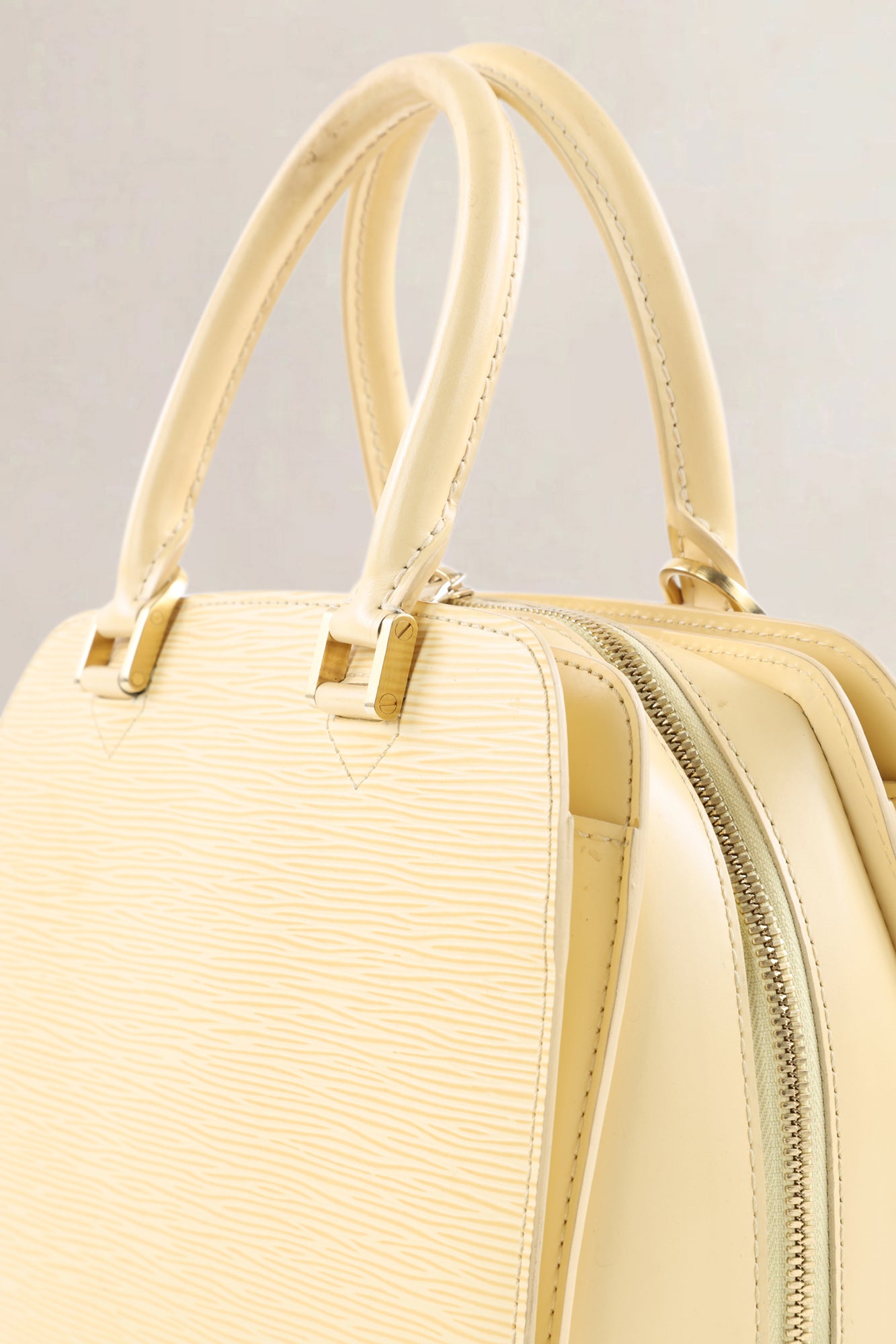 Louis Vuitton Butter Yellow Triana Epi Leather Top Handle Bag