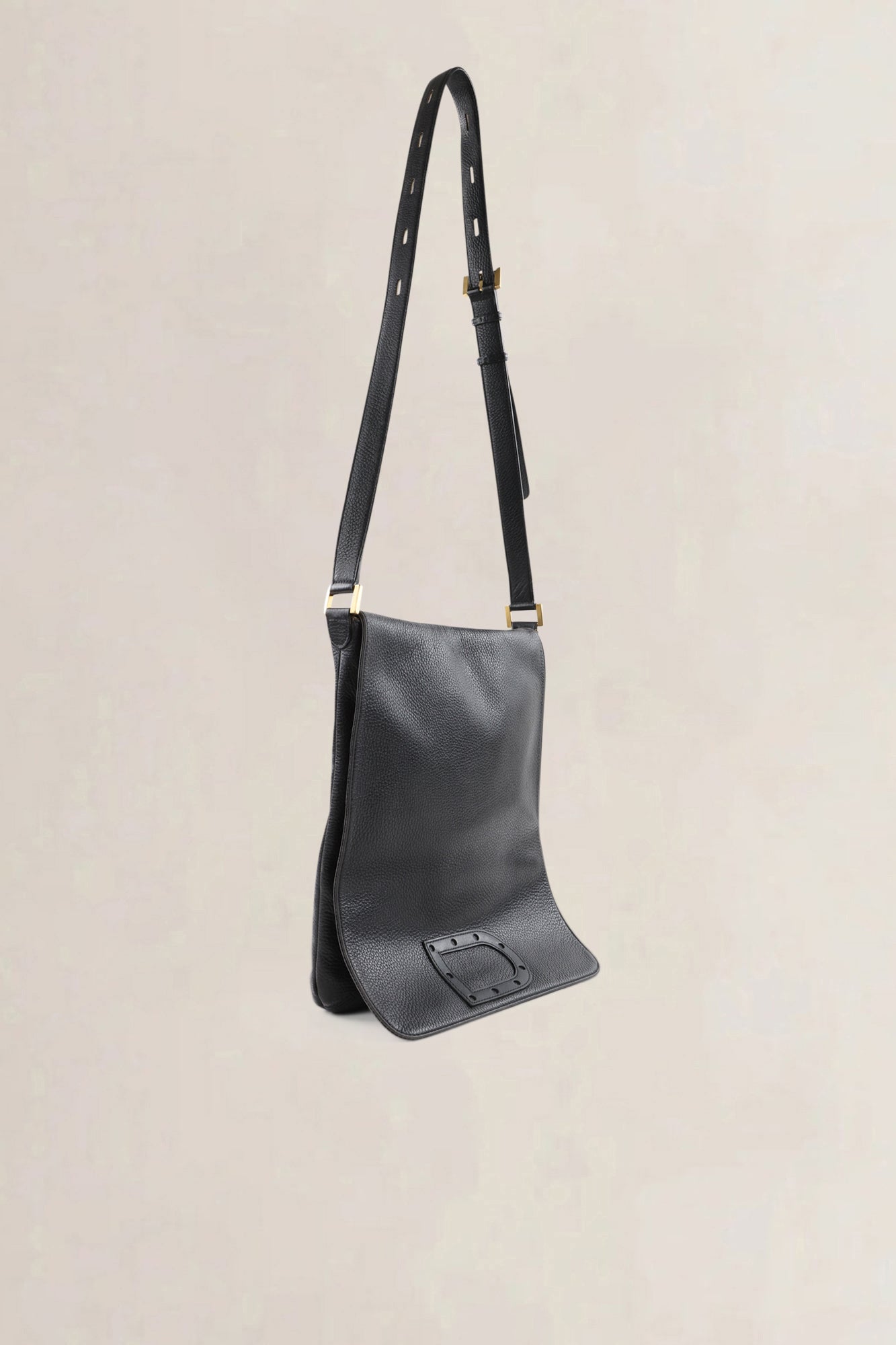 Delvaux Black Le Louise Baudrier GM Crossbody Bag