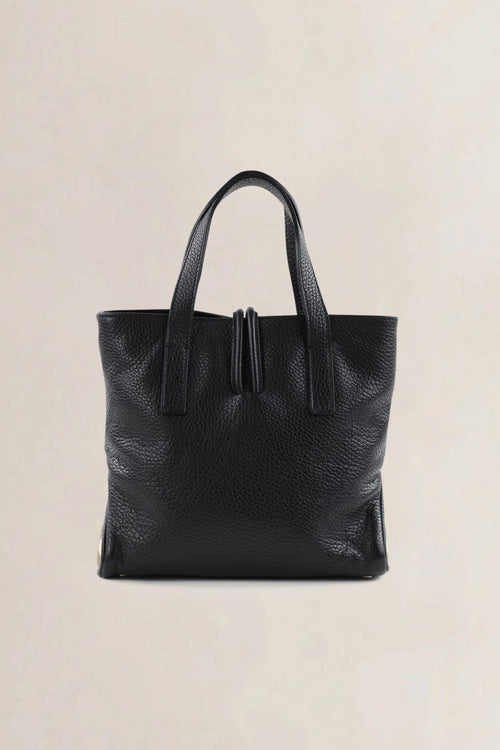 Burberry Black Leather Mini Horn Toggle Top Handle Bag
