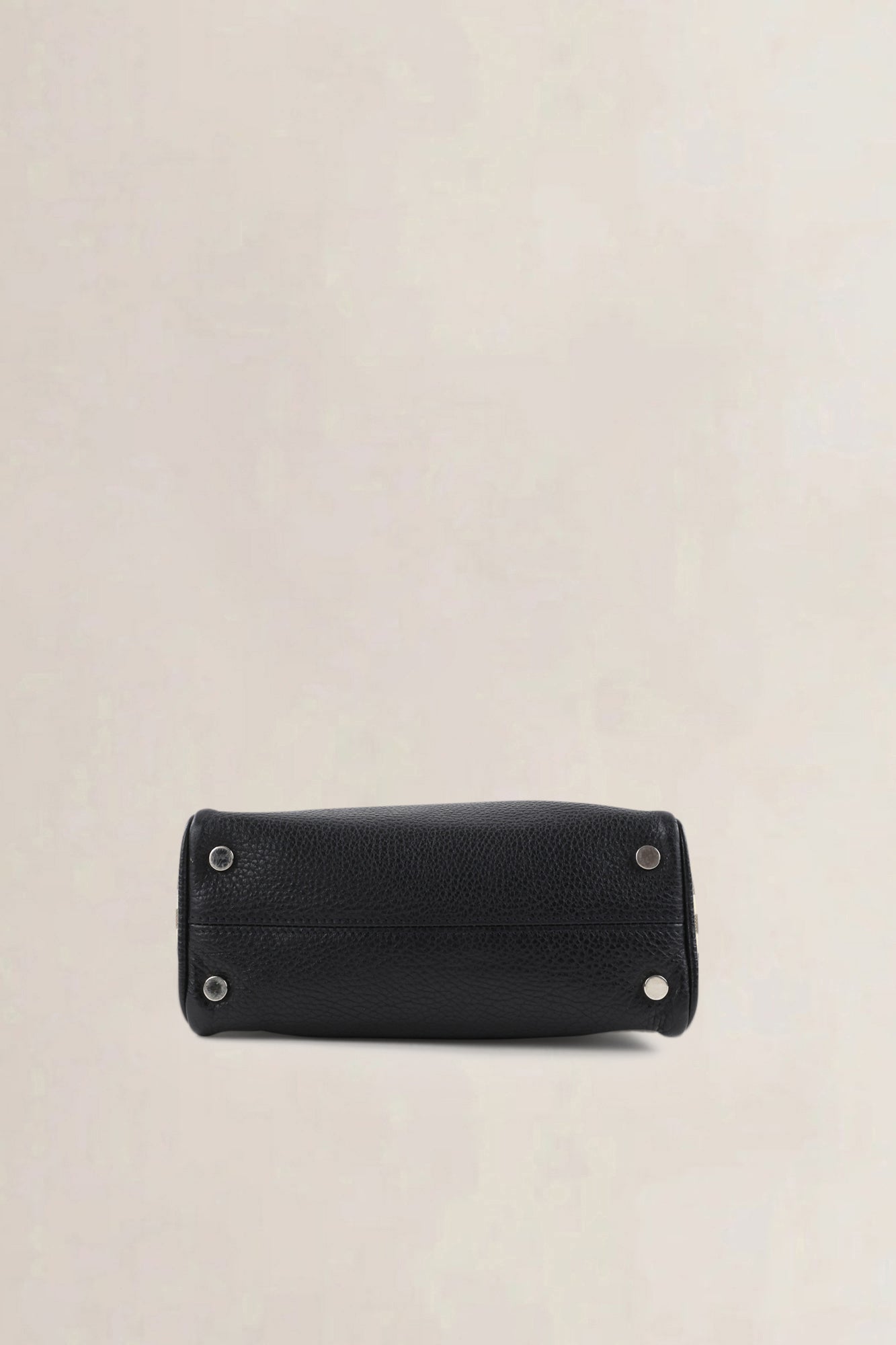 Burberry Black Leather Mini Horn Toggle Top Handle Bag