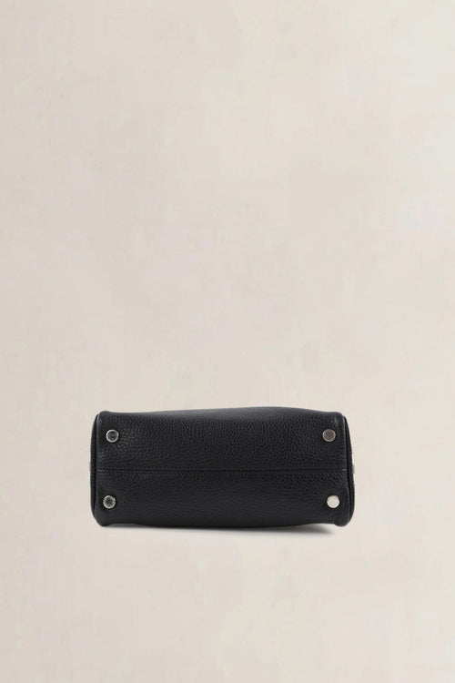 Burberry Black Leather Mini Horn Toggle Top Handle Bag