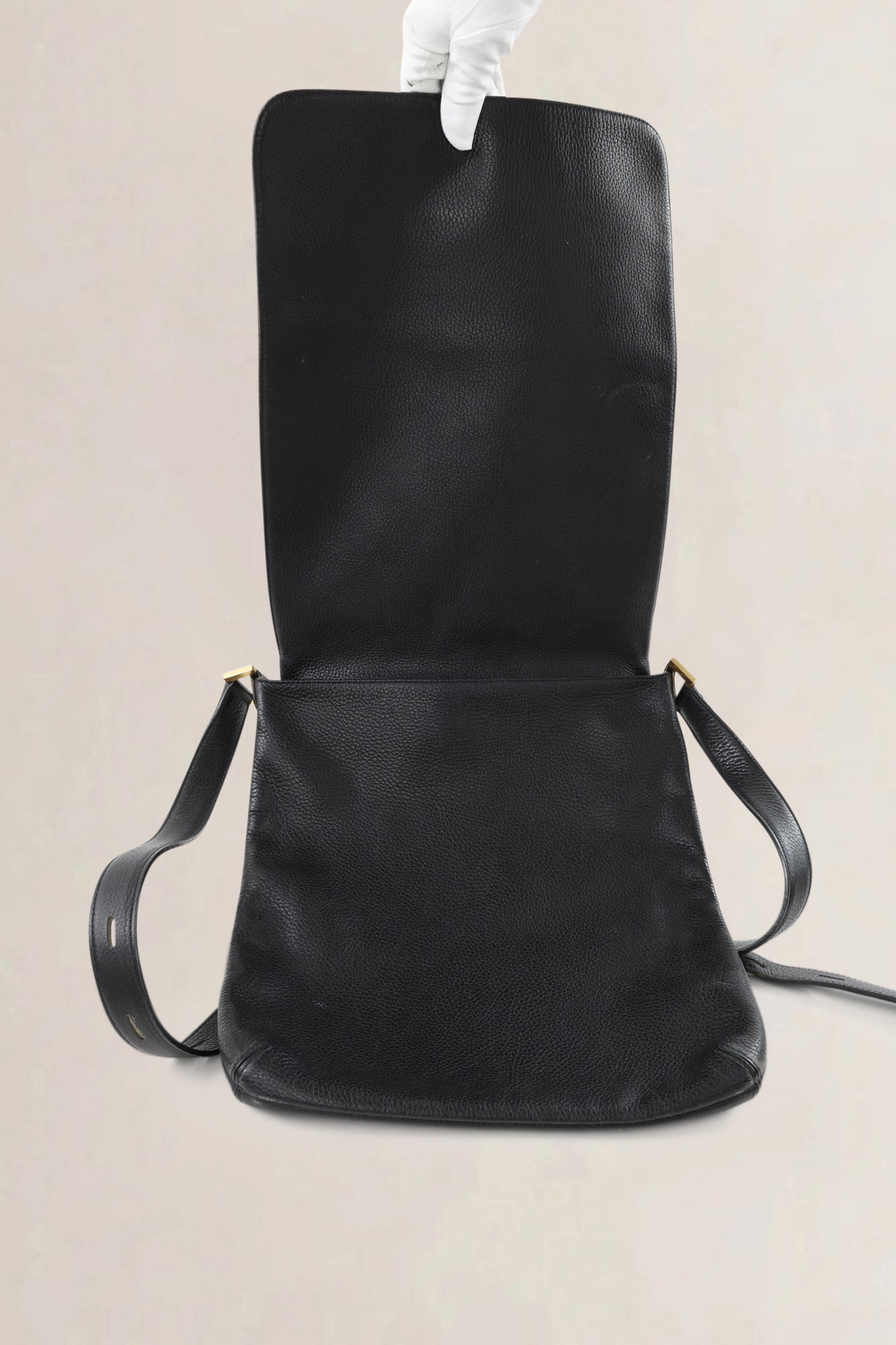Delvaux Black Le Louise Baudrier GM Crossbody Bag