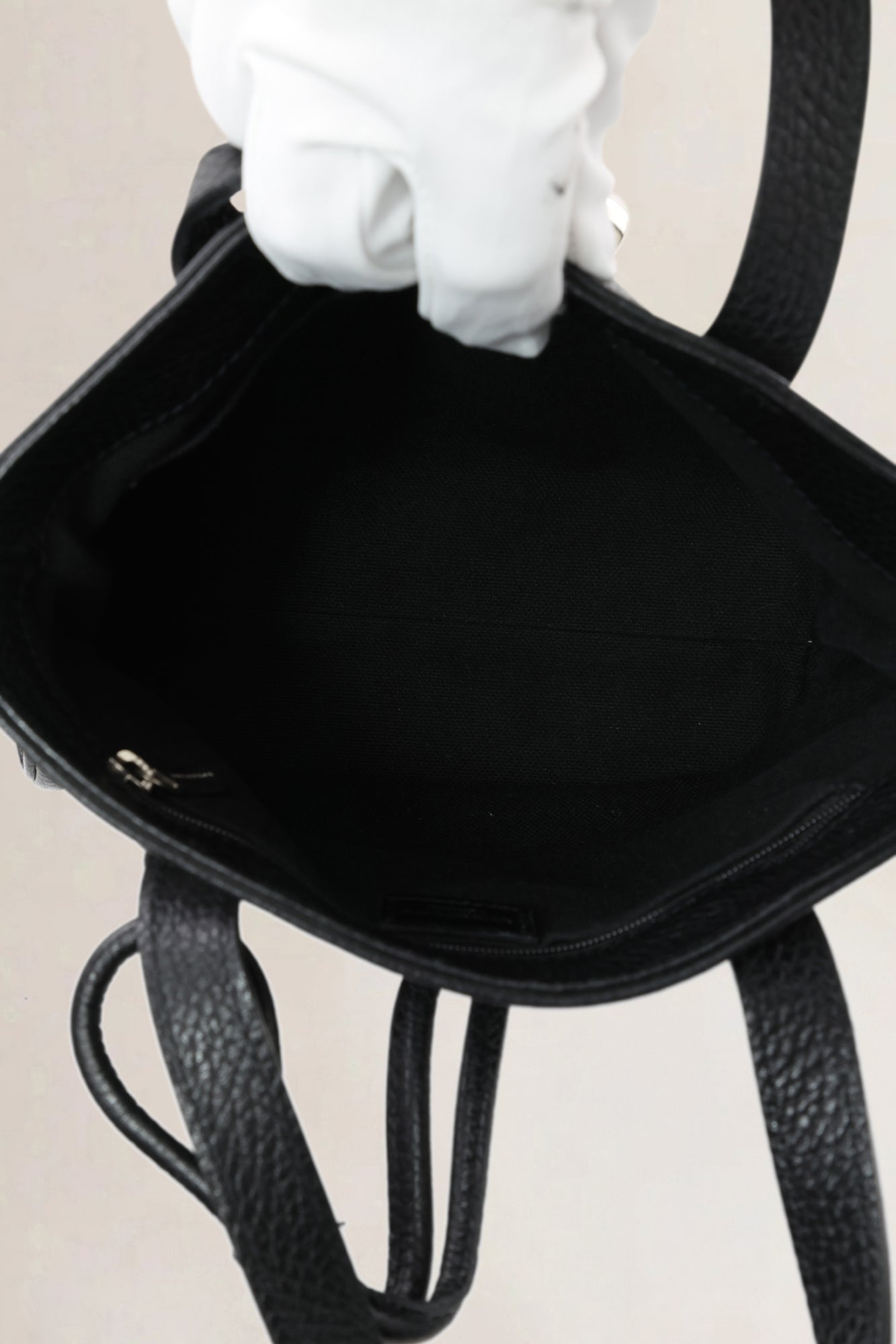 Burberry Black Leather Mini Horn Toggle Top Handle Bag