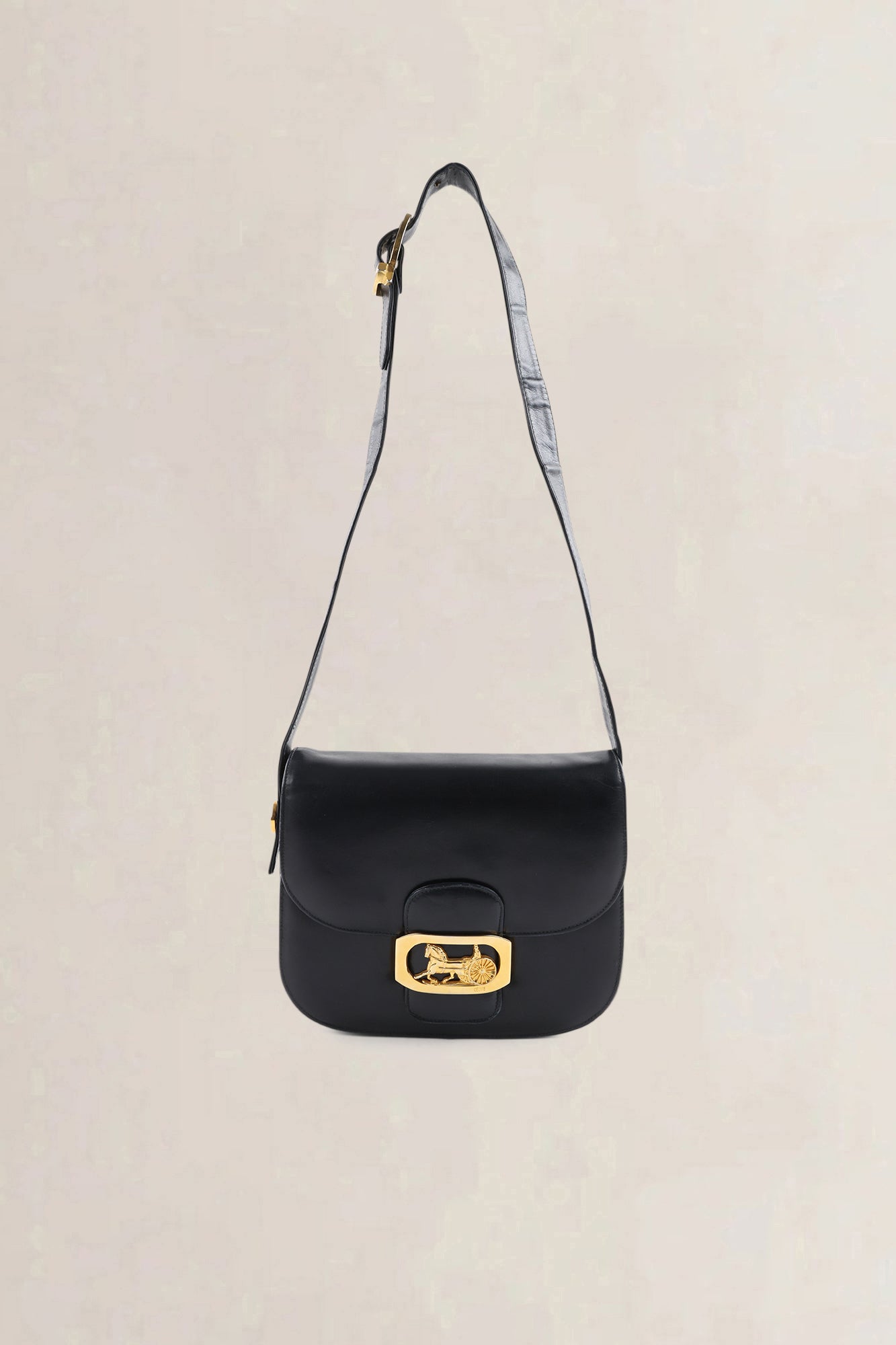 Céline Vintage Navy Leather Crossbody Bag