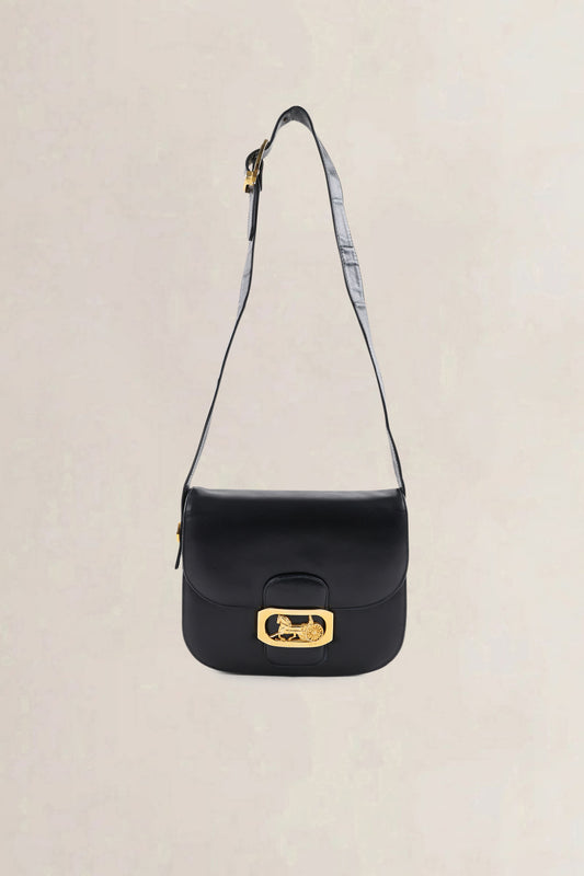Céline Vintage Navy Leather Crossbody Bag