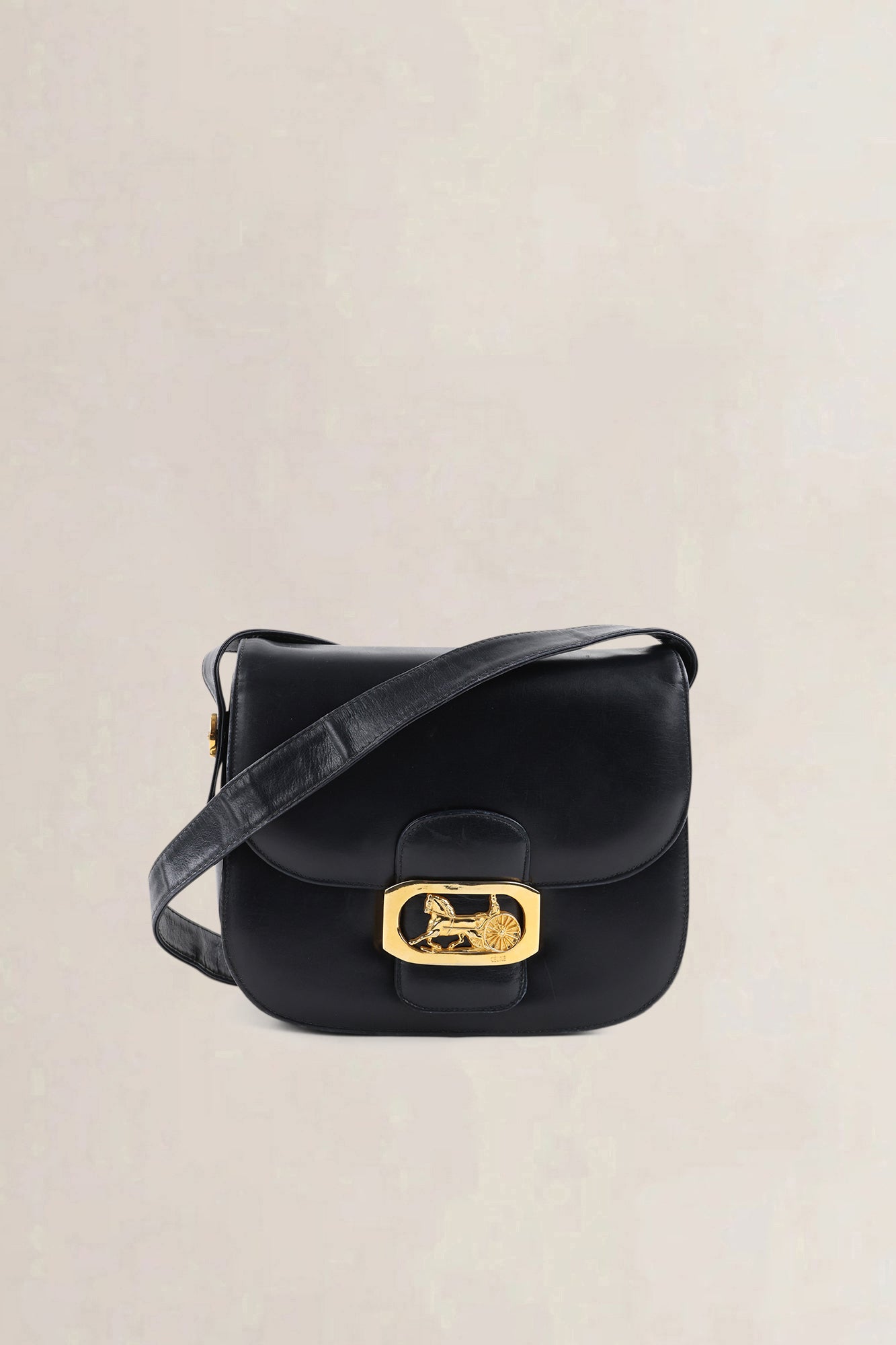 Céline Vintage Navy Leather Crossbody Bag