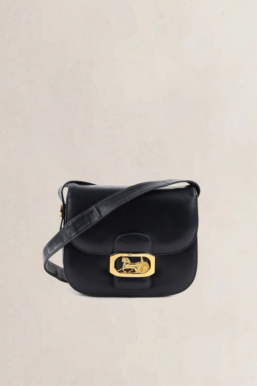 Céline Vintage Navy Leather Crossbody Bag
