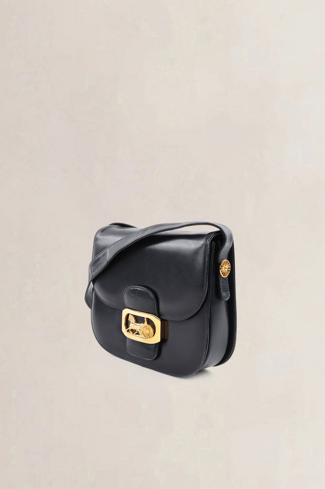 Céline Vintage Navy Leather Crossbody Bag