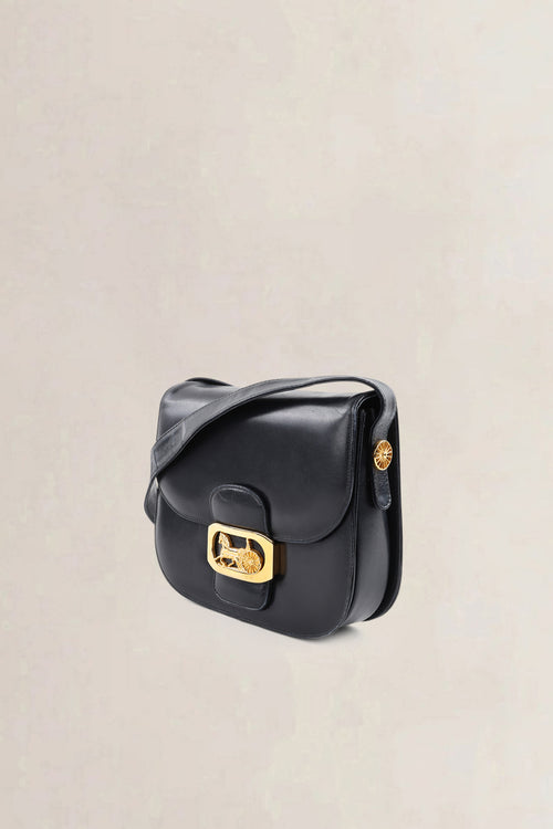 Céline Vintage Navy Leather Crossbody Bag