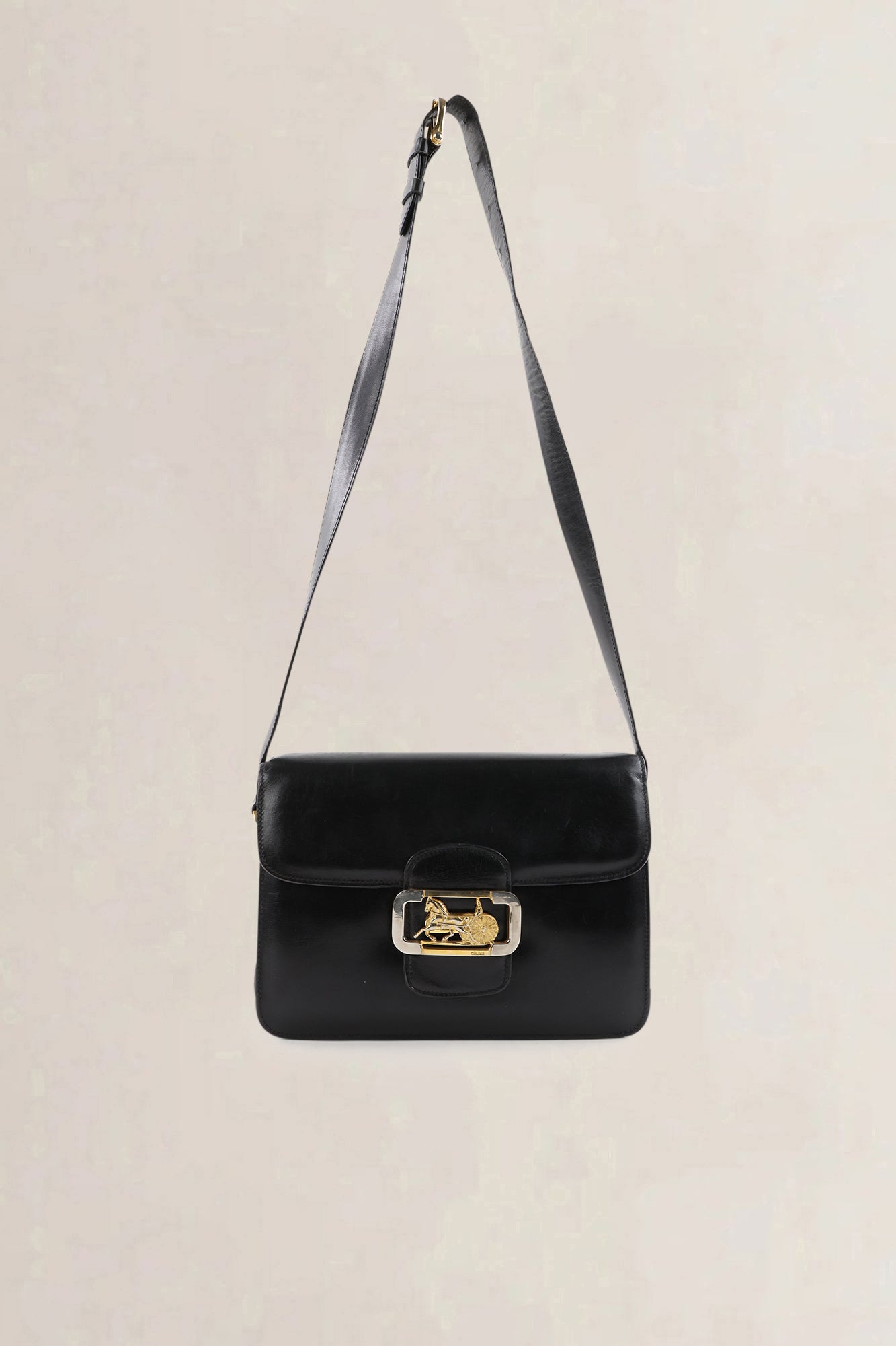 Céline Vintage Navy Leather Crossbody Bag