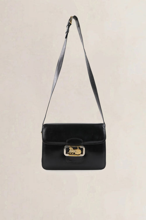 Céline Vintage Navy Leather Crossbody Bag