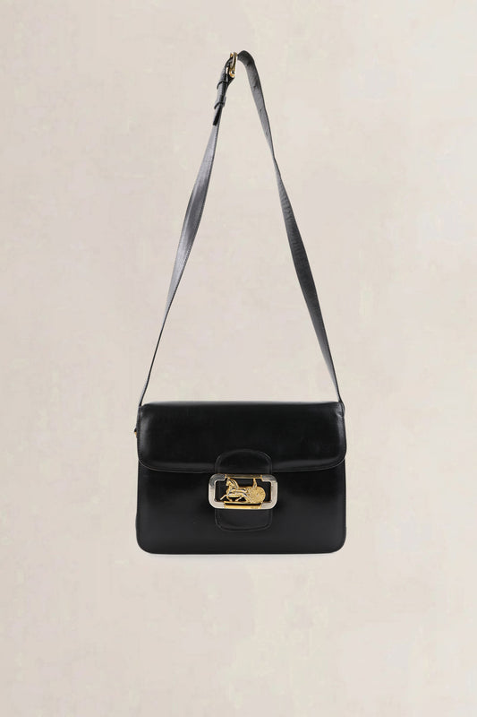 Céline Vintage Navy Leather Crossbody Bag