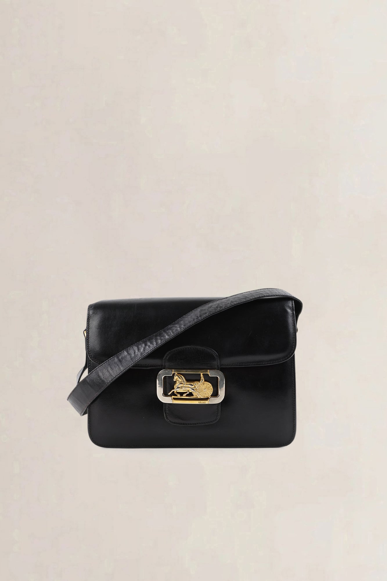 Céline Vintage Navy Leather Crossbody Bag