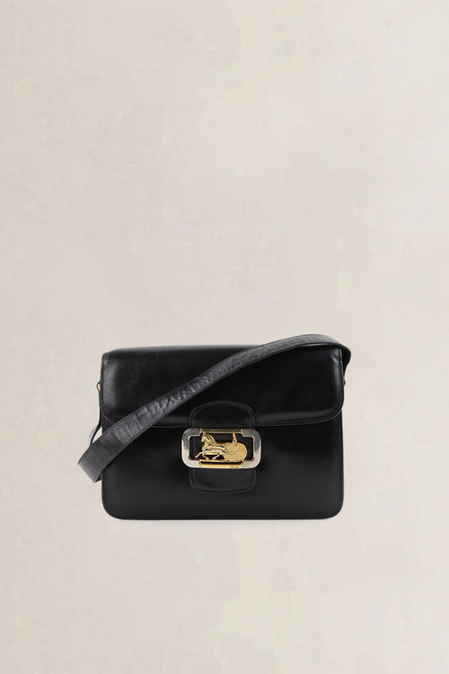 Céline Vintage Navy Leather Crossbody Bag