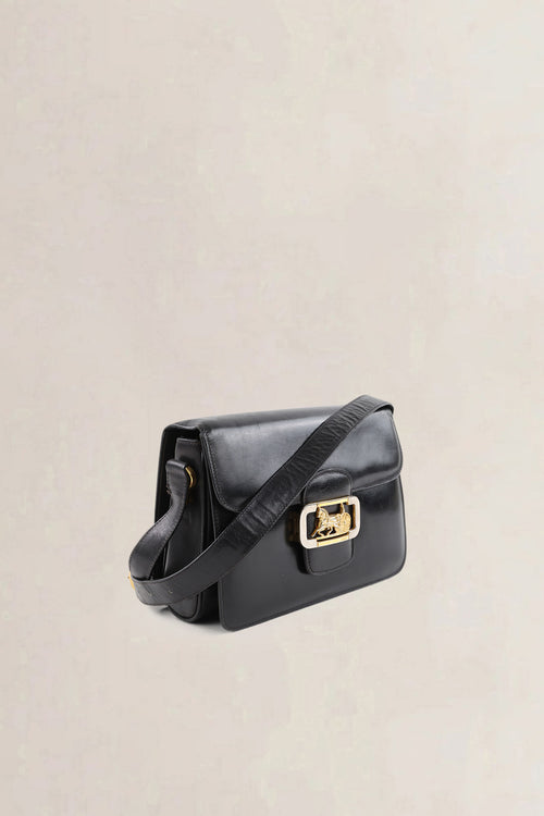 Céline Vintage Navy Leather Crossbody Bag