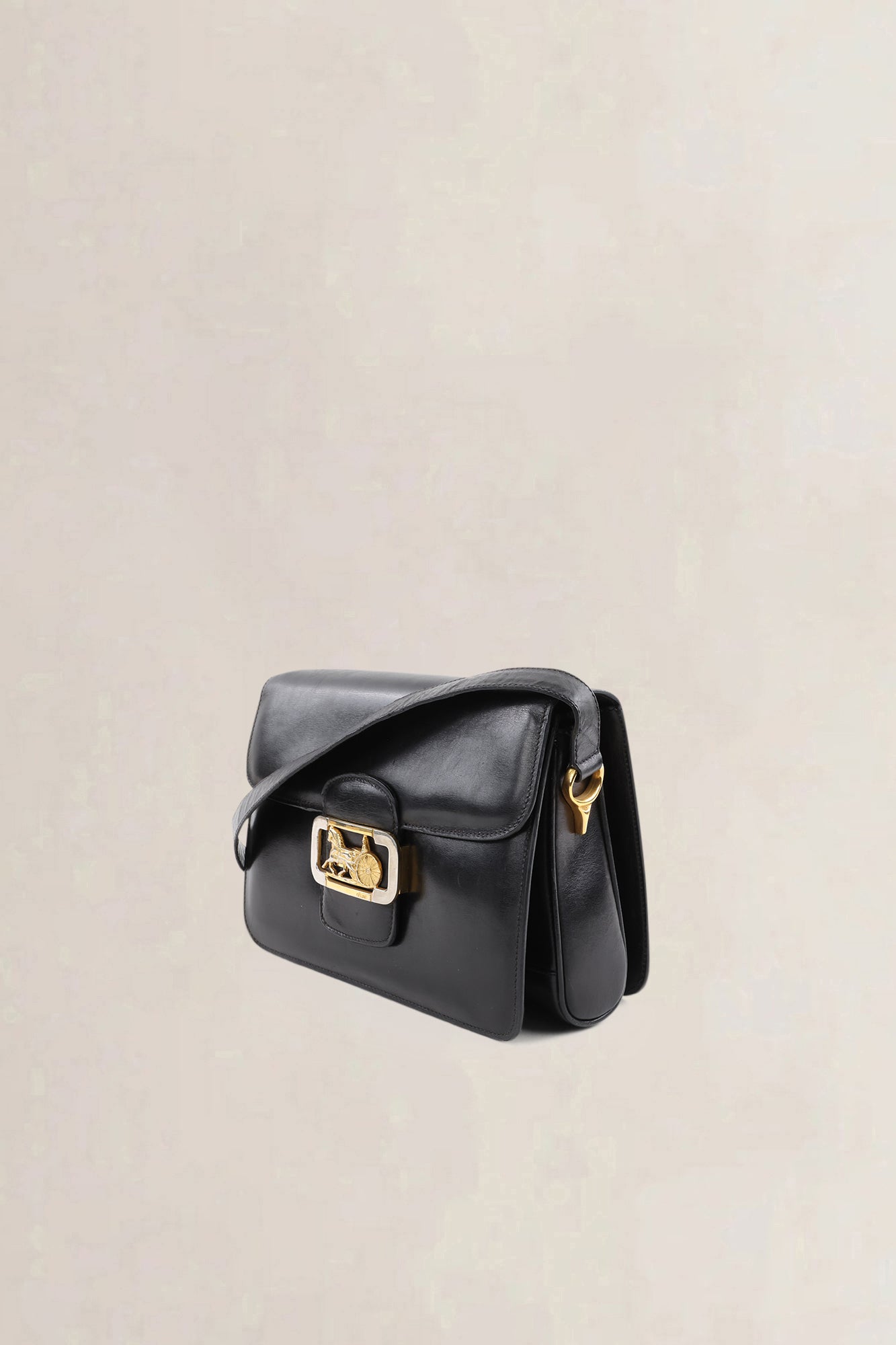 Céline Vintage Navy Leather Crossbody Bag