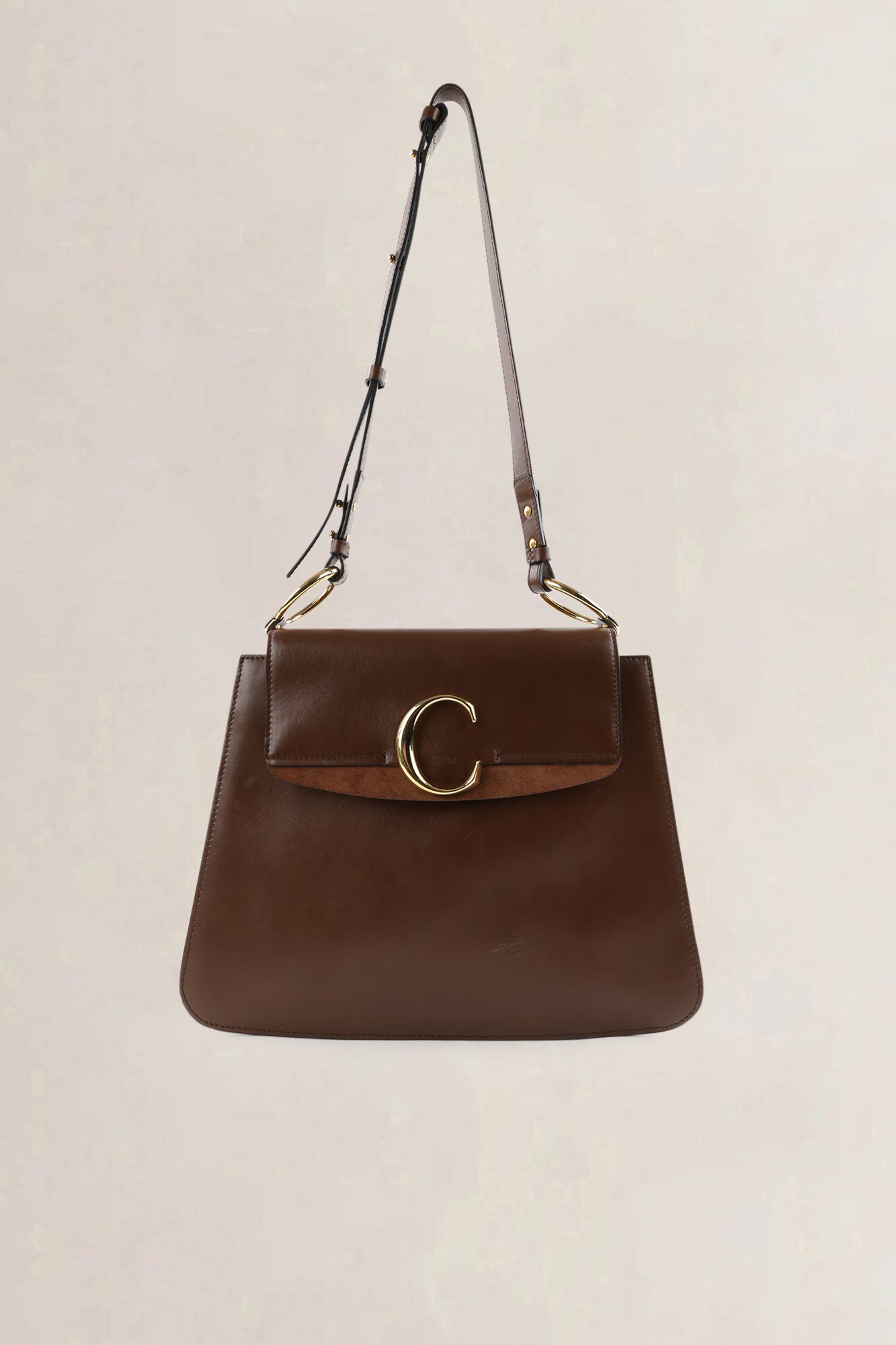 Chloé Brown C Medium Shoulder Bag
