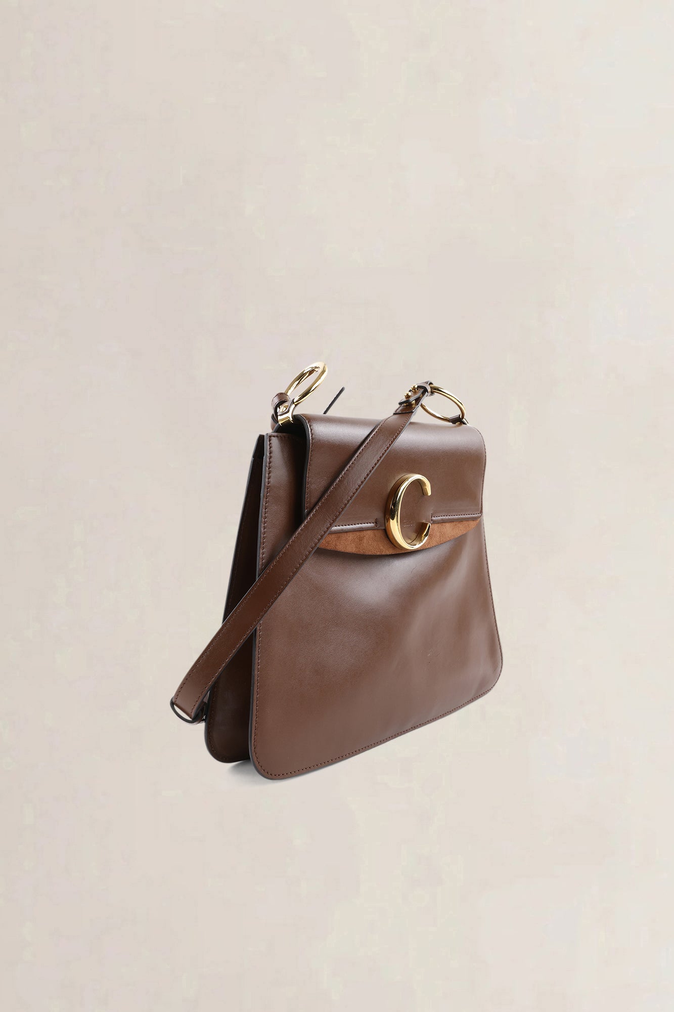 Chloé Brown C Medium Shoulder Bag