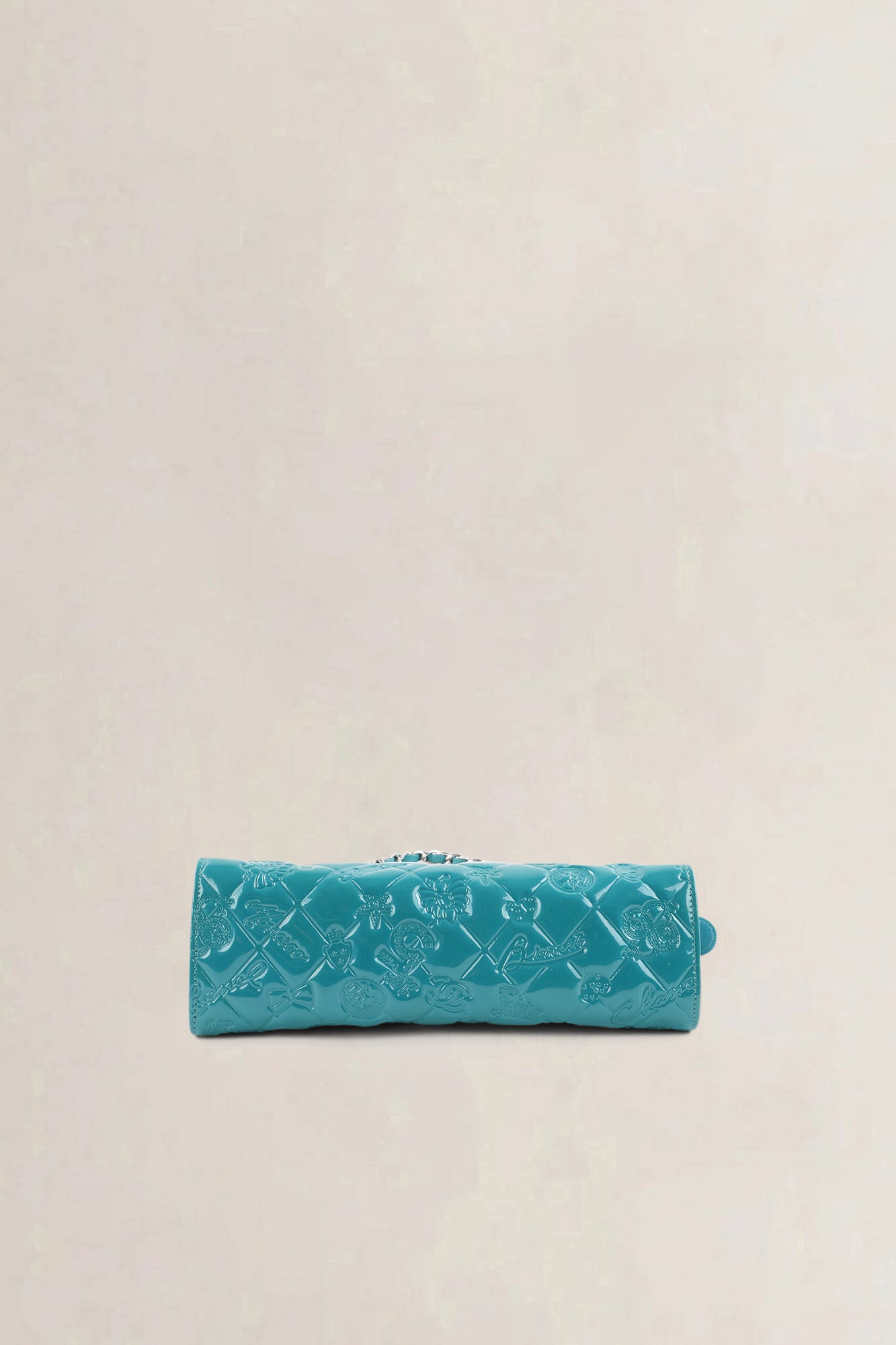 Chanel Turquoise Mademoiselle Moncaco Biarritz Patent Leather Shoulder Bag