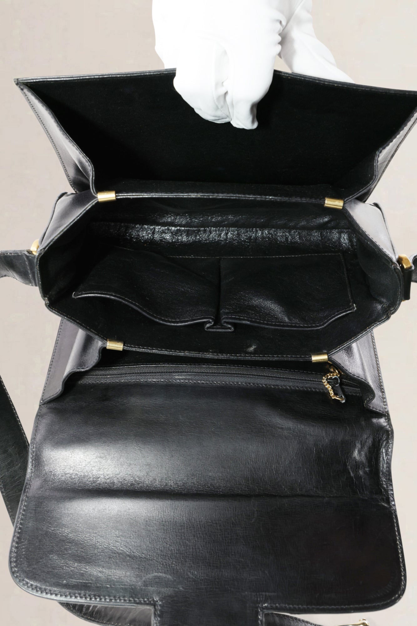 Céline Vintage Navy Leather Crossbody Bag