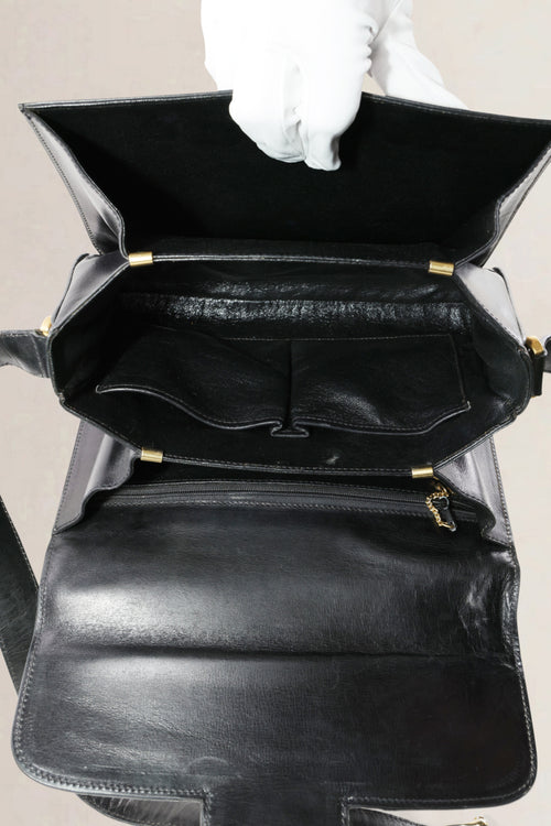 Céline Vintage Navy Leather Crossbody Bag