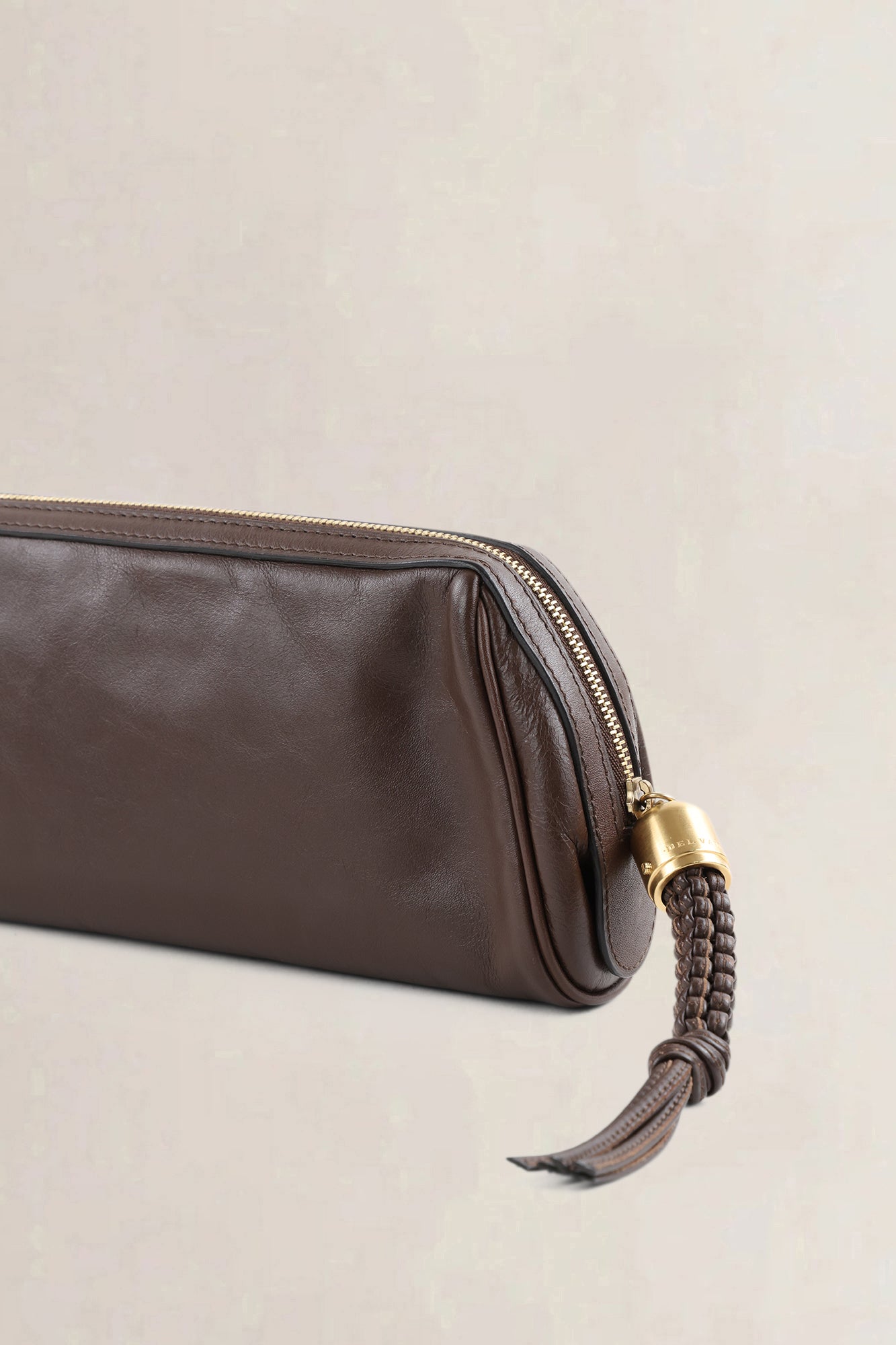 Delvaux Chocolate Leather Dolce Vita Pochette