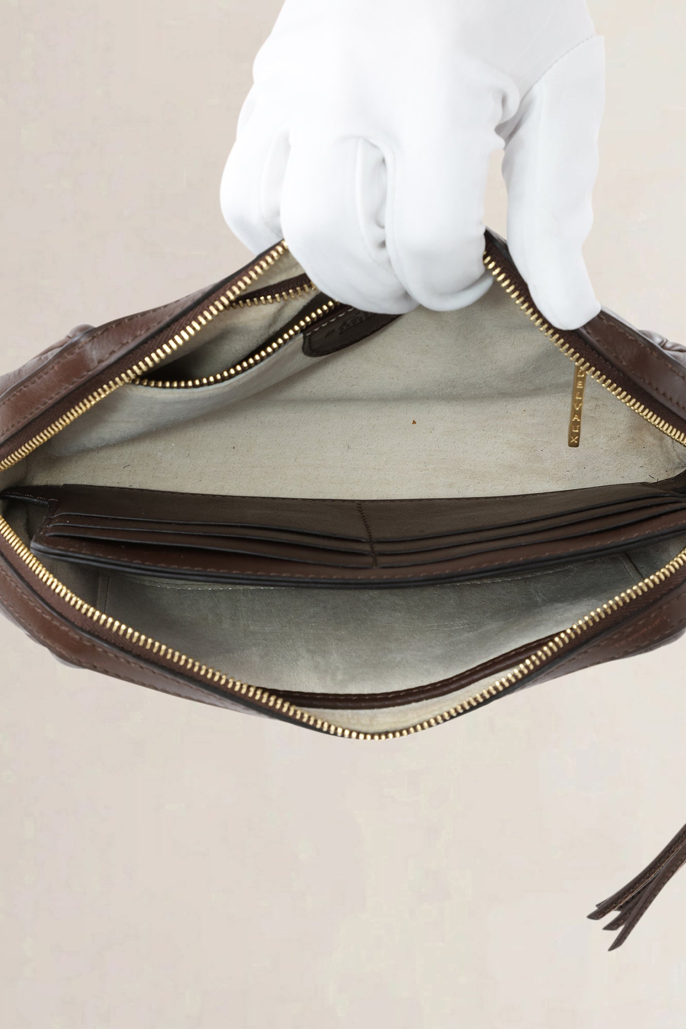 Delvaux Chocolate Leather Dolce Vita Pochette